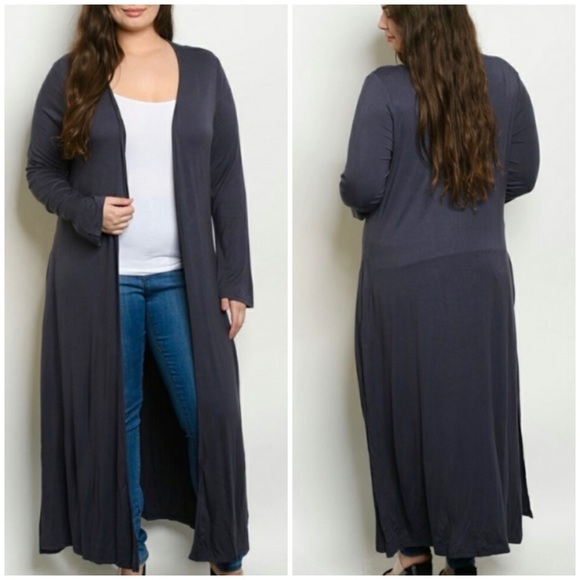 ❄️PLUS//SLATE MAXI CARDIGAN - Picture 3 of 3